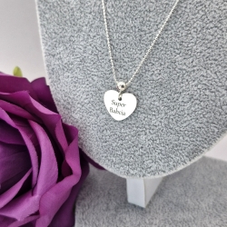 NASZYJNIK SREBRNY SERCE GRAWER DLA BABCI SREBRO 925 DZIEŃ BABCI